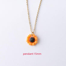 Load image into Gallery viewer, 2pcs/lot Sunflower Pendant Necklace Small Daisy Flowers Charm Pendant Necklace For Women Jewerly 50cm