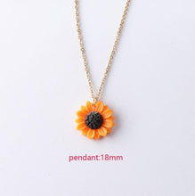 Load image into Gallery viewer, 2pcs/lot Sunflower Pendant Necklace Small Daisy Flowers Charm Pendant Necklace For Women Jewerly 50cm