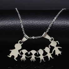 Load image into Gallery viewer, Stainless Steel Girls Boys Necklace Women Mama Kids Neckless Jewelry Accessories Silver Color Family Necklaces Jewerly N7191