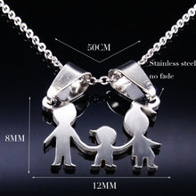 Load image into Gallery viewer, Stainless Steel Girls Boys Necklace Women Mama Kids Neckless Jewelry Accessories Silver Color Family Necklaces Jewerly N7191