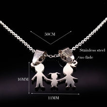 Load image into Gallery viewer, Stainless Steel Girls Boys Necklace Women Mama Kids Neckless Jewelry Accessories Silver Color Family Necklaces Jewerly N7191