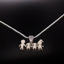 Load image into Gallery viewer, Stainless Steel Girls Boys Necklace Women Mama Kids Neckless Jewelry Accessories Silver Color Family Necklaces Jewerly N7191