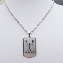 Load image into Gallery viewer, Zodiac 12 Horoscope Pendant Stainless Steel Constellations Necklace Jewerly For Men Women